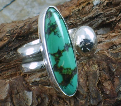 Native American Ring Navajo Turquoise- Nathaniel Jake 